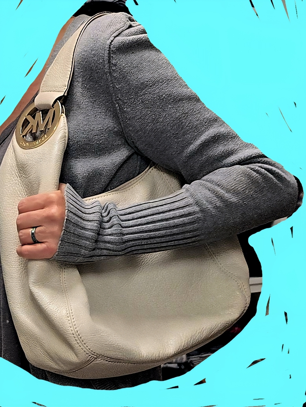Michael Kors 'Fulton'Cream Leather Hobo Bag - Picture 11 of 13
